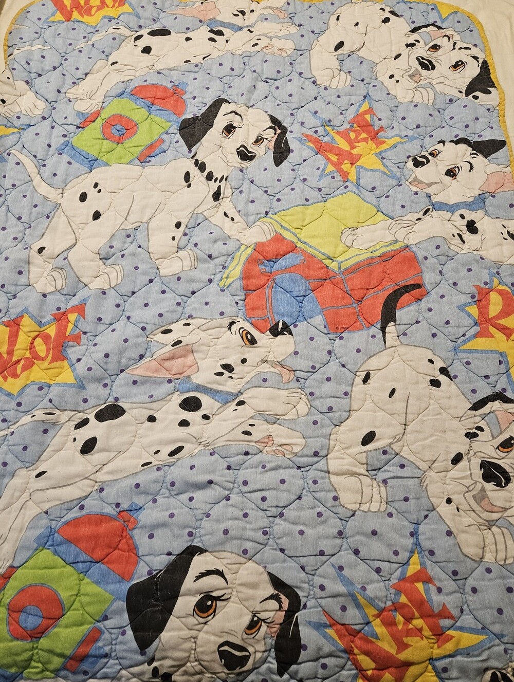 Vintage Disney 101 Dalmatians Quilted Baby Blanket